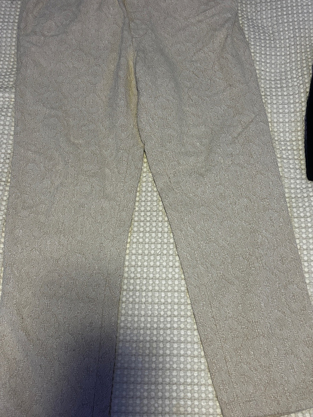 Mens Zara Textured Straight Leg Pants - Cream